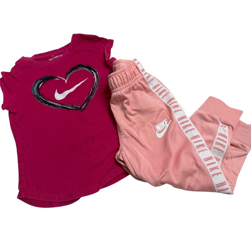 NIKE Set for Girls Pink Top and Joggers Pants rose size 2T